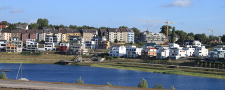 Blick auf Wohngebiet Phoenix-See  - Link auf: Strukturwandel in Nordrhein-Westfalen