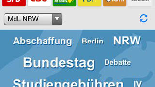 Themenüberblick in der App  - Link auf: nrw-Politik 2.0