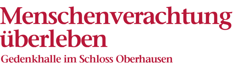 Bildliche Darstellung der Überschrift: Menschenverachtung überleben, Gedenkhalle im Schloss Oberhausen