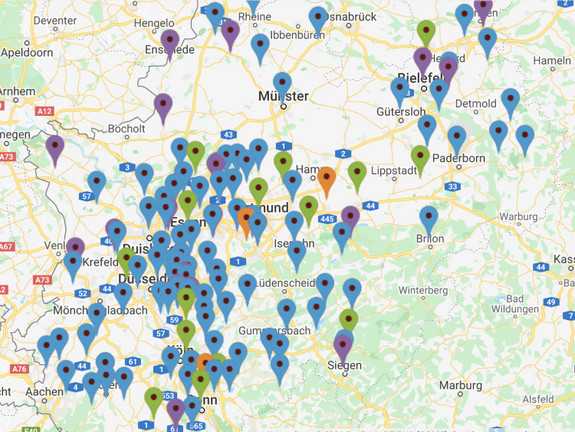 Eine Karte mit Orten, an denen Kinder und Jugendliche bei Jugendthemen mitbestimmen können.