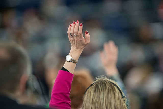 Abstimmende Abgeordnete im EU-Parlament