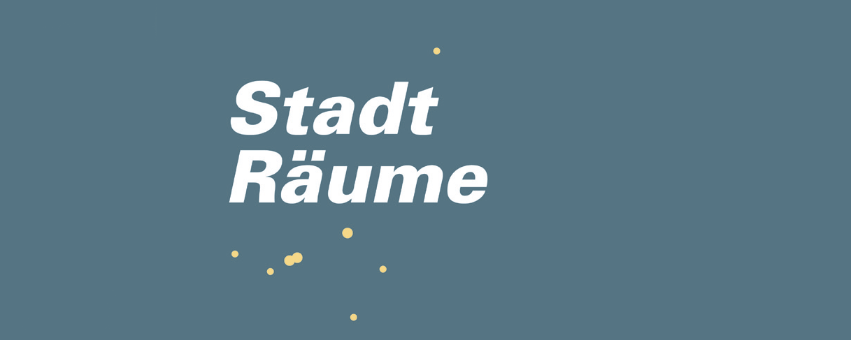 Die Schrift StadtRäume auf einem grauen Hintergrund