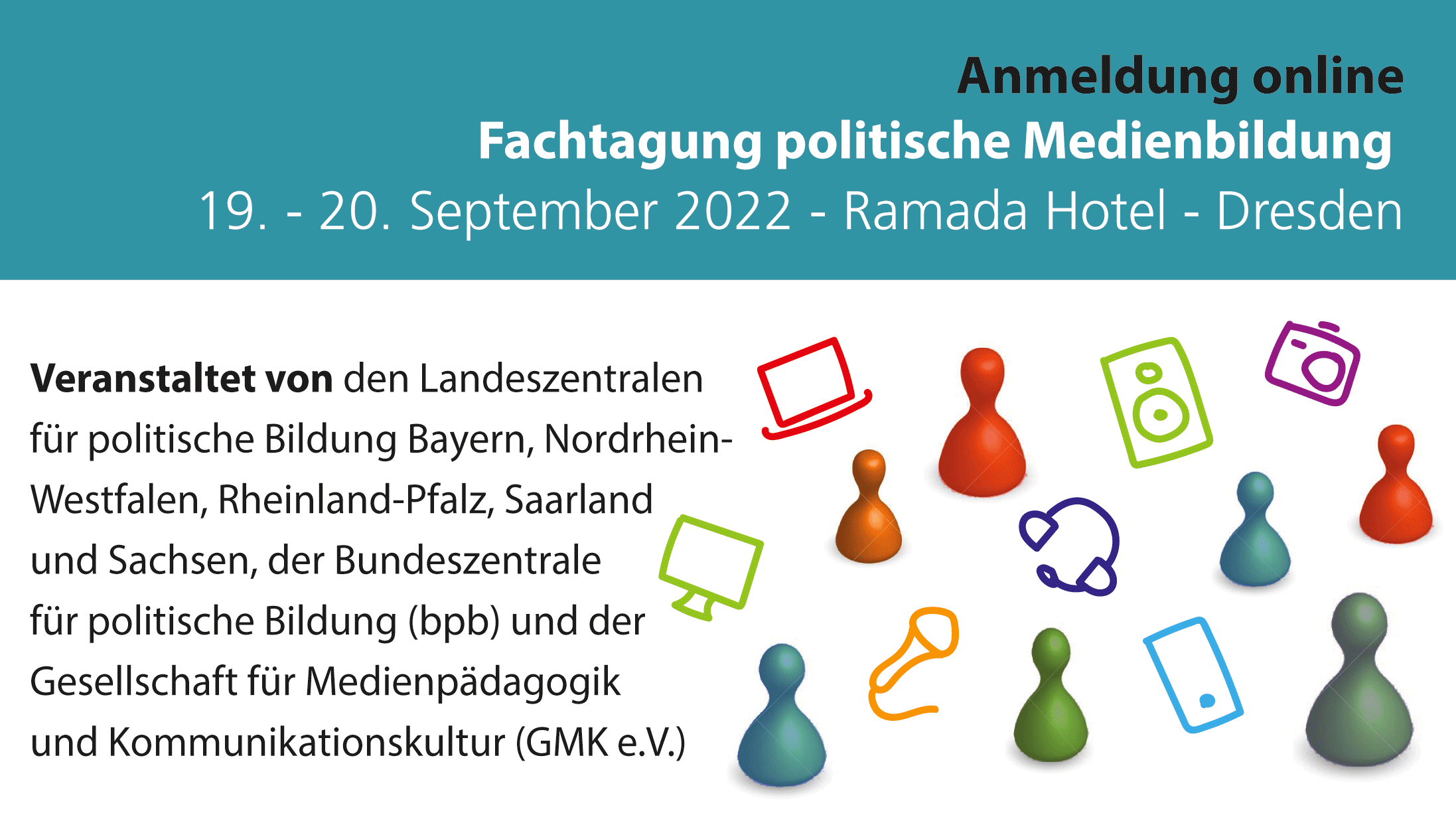 Ankündigung Fachtagung Politische Medienbildung mit Datum und Ort